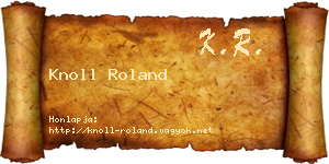 Knoll Roland névjegykártya