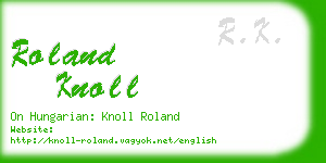 roland knoll business card